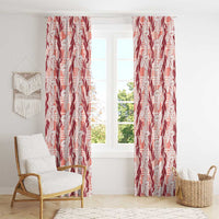 Hawaii Ti Leaf Maile Tuberose Lei Window Curtain With Hanalei Leaf Red LT05 - Polynesian Pride