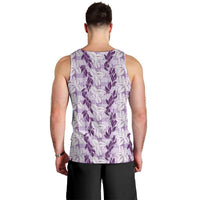 Hawaii Ti Leaf Maile Tuberose Lei Men Tank Top With Hanalei Leaf Purple LT05 - Polynesian Pride