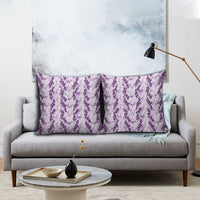 Hawaii Ti Leaf Maile Tuberose Lei Pillow Cover With Hanalei Leaf Purple