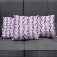 Hawaii Ti Leaf Maile Tuberose Lei Pillow Cover With Hanalei Leaf Purple