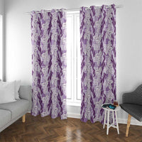 Hawaii Ti Leaf Maile Tuberose Lei Window Curtain With Hanalei Leaf Purple
