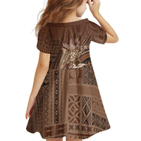 Samoa Tatau Marlin Family Matching Puletasi and Hawaiian Shirt With Siapo Motifs Brown LT05 - Polynesian Pride