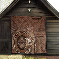 Samoa Tatau Marlin Quilt With Siapo Motifs Brown