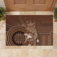 Samoa Tatau Marlin Rubber Doormat With Siapo Motifs Brown