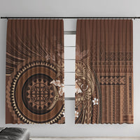 Samoa Tatau Marlin Window Curtain With Siapo Motifs Brown