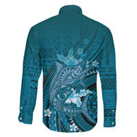 Samoa Tatau Marlin Family Matching Puletasi and Hawaiian Shirt With Siapo Motifs Teal LT05 - Polynesian Pride
