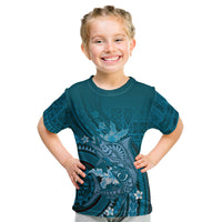 Samoa Tatau Marlin Kid T Shirt With Siapo Motifs Teal