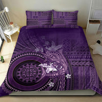 Samoa Tatau Marlin Bedding Set With Siapo Motifs Violet LT05 - Polynesian Pride