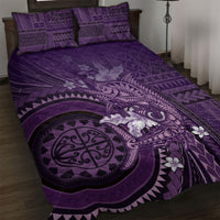 Samoa Tatau Marlin Quilt Bed Set With Siapo Motifs Violet LT05 Violet - Polynesian Pride