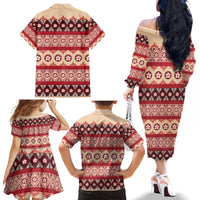 Tonga Language Week Family Matching Off The Shoulder Long Sleeve Dress and Hawaiian Shirt Lea Faka-Tonga Everyday - Polynesian Pride