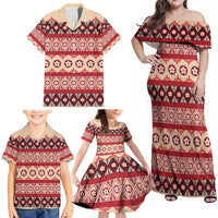 Tonga Language Week Family Matching Off Shoulder Maxi Dress and Hawaiian Shirt Lea Faka-Tonga Everyday - Polynesian Pride