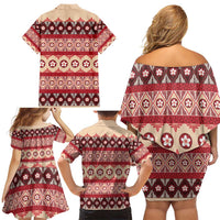 Tonga Language Week Family Matching Off Shoulder Short Dress and Hawaiian Shirt Lea Faka-Tonga Everyday - Polynesian Pride