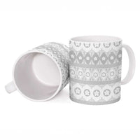 Tonga White Sunday Ceramic Mug Tongan Ngatu Siale Pattern - Polynesian Pride