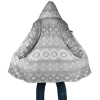Tonga White Sunday Cloak Tongan Ngatu Siale Pattern LT05 Unisex White - Polynesian Pride