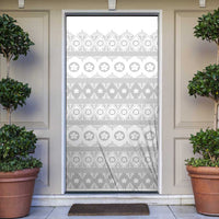 Tonga White Sunday Door Cover Tongan Ngatu Siale Pattern - Polynesian Pride