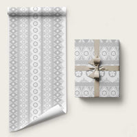 Tonga White Sunday Wrapping Paper Tongan Ngatu Siale Pattern - Polynesian Pride