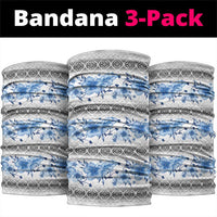Samoa White Sunday Neck Gaiter Samoan Tapa Blue Hibiscus LT05 package One Size: 25*50cm Blue - Polynesian Pride