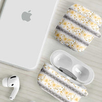 Samoa White Sunday AirPods Case Samoan Tapa Yellow Hibiscus - Polynesian Pride
