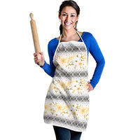 Samoa White Sunday Apron Samoan Tapa Yellow Hibiscus LT05 - Polynesian Pride