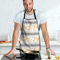 Samoa White Sunday Apron Samoan Tapa Yellow Hibiscus LT05 - Polynesian Pride