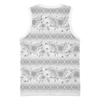 Samoa White Sunday Basketball Jersey Samoan Tapa White Hibiscus LT05 - Polynesian Pride