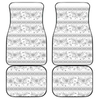 Samoa White Sunday Car Mats Samoan Tapa White Hibiscus - Polynesian Pride