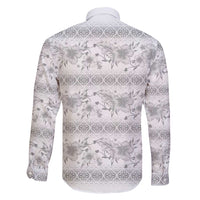 Samoa White Sunday Family Matching Mermaid Dress and Hawaiian Shirt Samoan Tapa White Hibiscus - Polynesian Pride