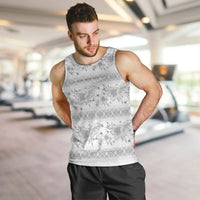 Samoa White Sunday Men Tank Top Samoan Tapa White Hibiscus - Polynesian Pride