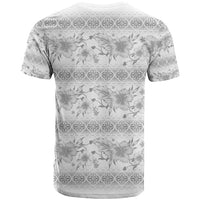 Samoa White Sunday T Shirt Samoan Tapa White Hibiscus - Polynesian Pride
