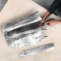Samoa White Sunday Umbrella Samoan Tapa White Hibiscus LT05 - Polynesian Pride