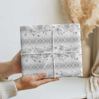 Samoa White Sunday Wrapping Paper Samoan Tapa White Hibiscus - Polynesian Pride