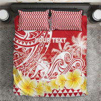 Personalised Tahiti Surfing Bedding Set Polynesian Style LT05 Red - Polynesian Pride