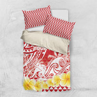 Personalised Tahiti Surfing Bedding Set Polynesian Style LT05 US Twin 172cm x 218cm Red - Polynesian Pride