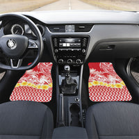 Personalised Tahiti Surfing Car Mats Polynesian Style LT05 Set 2pcs - Front Red - Polynesian Pride