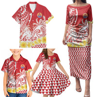 Personalised Tahiti Surfing Family Matching Puletasi and Hawaiian Shirt Polynesian Style LT05 - Polynesian Pride