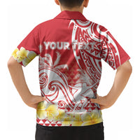 Personalised Tahiti Surfing Kid Hawaiian Shirt Polynesian Style