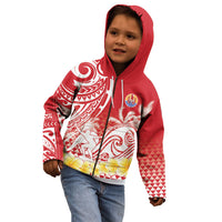 Personalised Tahiti Surfing Kid Hoodie Polynesian Style
