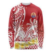 Personalised Tahiti Surfing Long Sleeve Shirt Polynesian Style