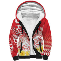 Personalised Tahiti Surfing Sherpa Hoodie Polynesian Style