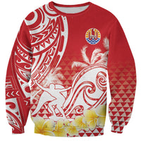 Personalised Tahiti Surfing Sweatshirt Polynesian Style