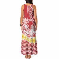 Personalised Tahiti Surfing Tank Maxi Dress Polynesian Style