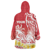 Personalised Tahiti Surfing Wearable Blanket Hoodie Polynesian Style