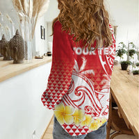 Personalised Tahiti Surfing Women Casual Shirt Polynesian Style