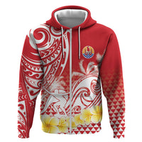 Personalised Tahiti Surfing Zip Hoodie Polynesian Style