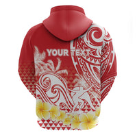 Personalised Tahiti Surfing Zip Hoodie Polynesian Style