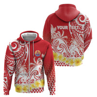 Personalised Tahiti Surfing Zip Hoodie Polynesian Style