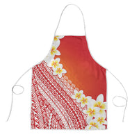Tahiti Plumeria Tribal Pattern Apron Wave Style Red LT05 Red - Polynesian Pride