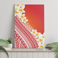 Tahiti Plumeria Tribal Pattern Canvas Wall Art Wave Style Red LT05 - Polynesian Pride