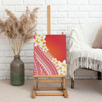 Tahiti Plumeria Tribal Pattern Canvas Wall Art Wave Style Red LT05 - Polynesian Pride