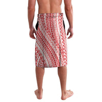 Tahiti Plumeria Tribal Pattern Lavalava Wave Style Red LT05 - Polynesian Pride